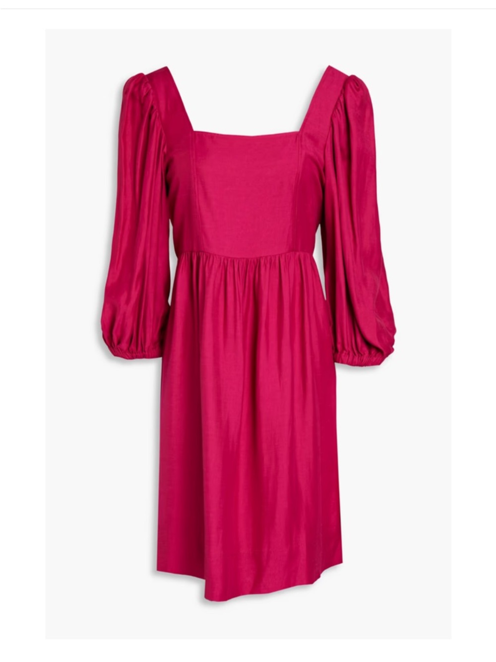 NWT ba&sh Fuchsia Framboise Puff-Sleeve Square-Neck Dress Robe Palerme L - Picture 3 of 10